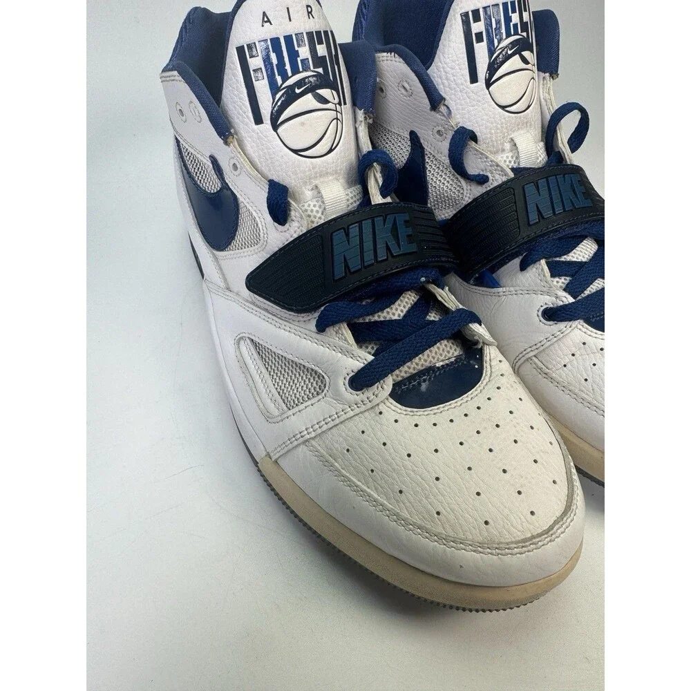 Nike Zoom Air Huarache Basketball Shoes 367171-141 White Blue Sapphire Mens 12